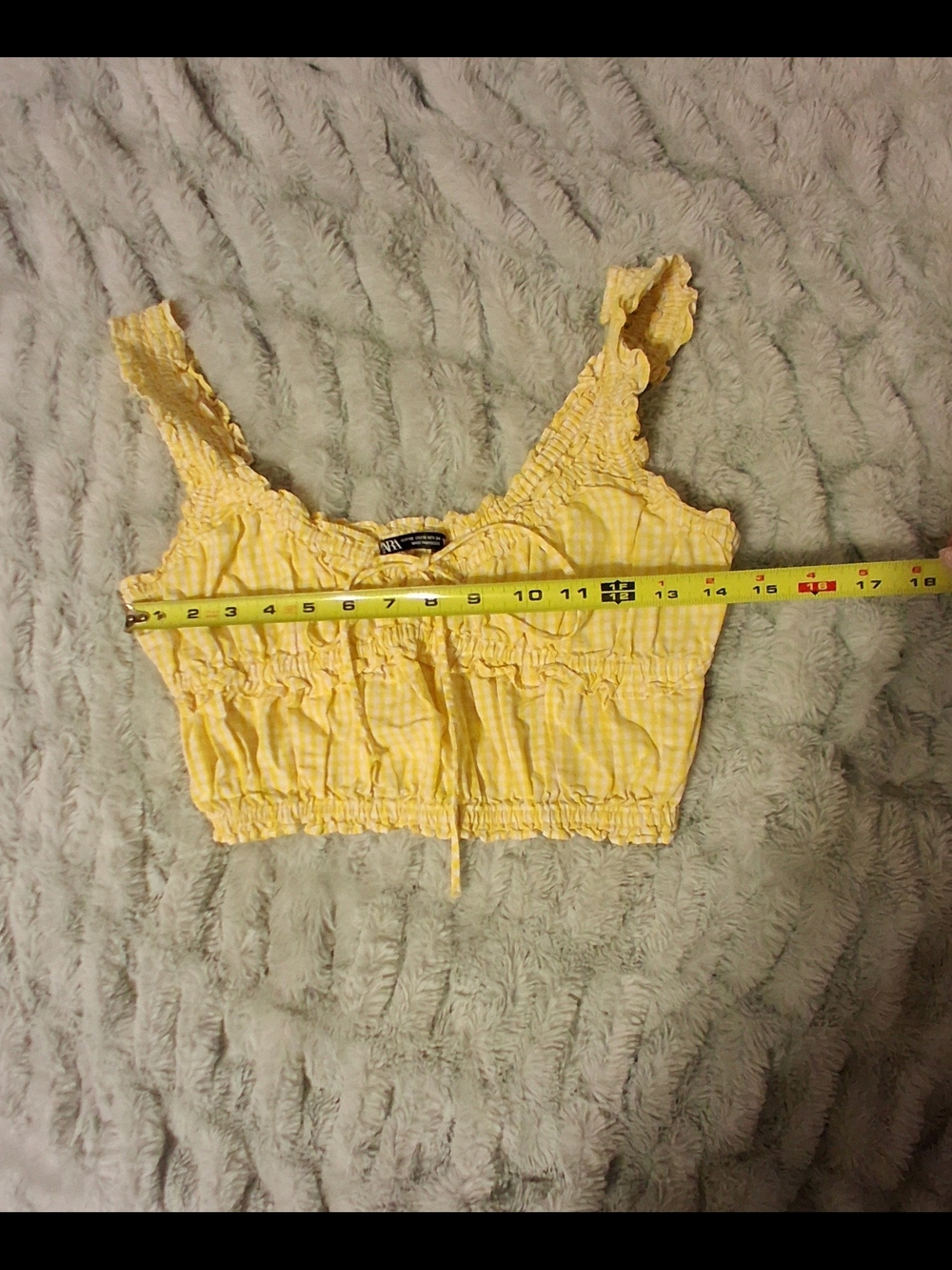 Zara Ruffled Textured Crop Top - Picture 5 of 7